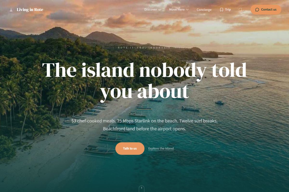 Screenshot del sito Living in Rote