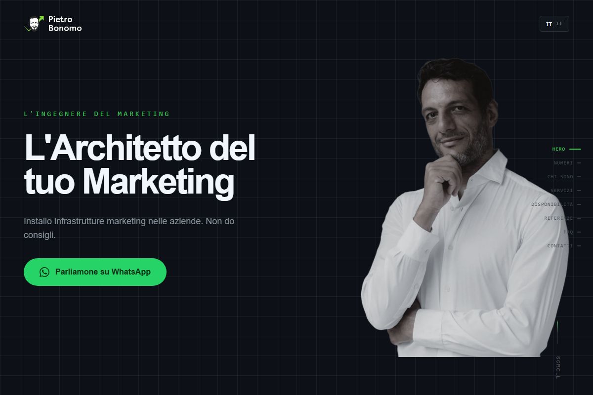 Screenshot del sito Pietro Bonomo